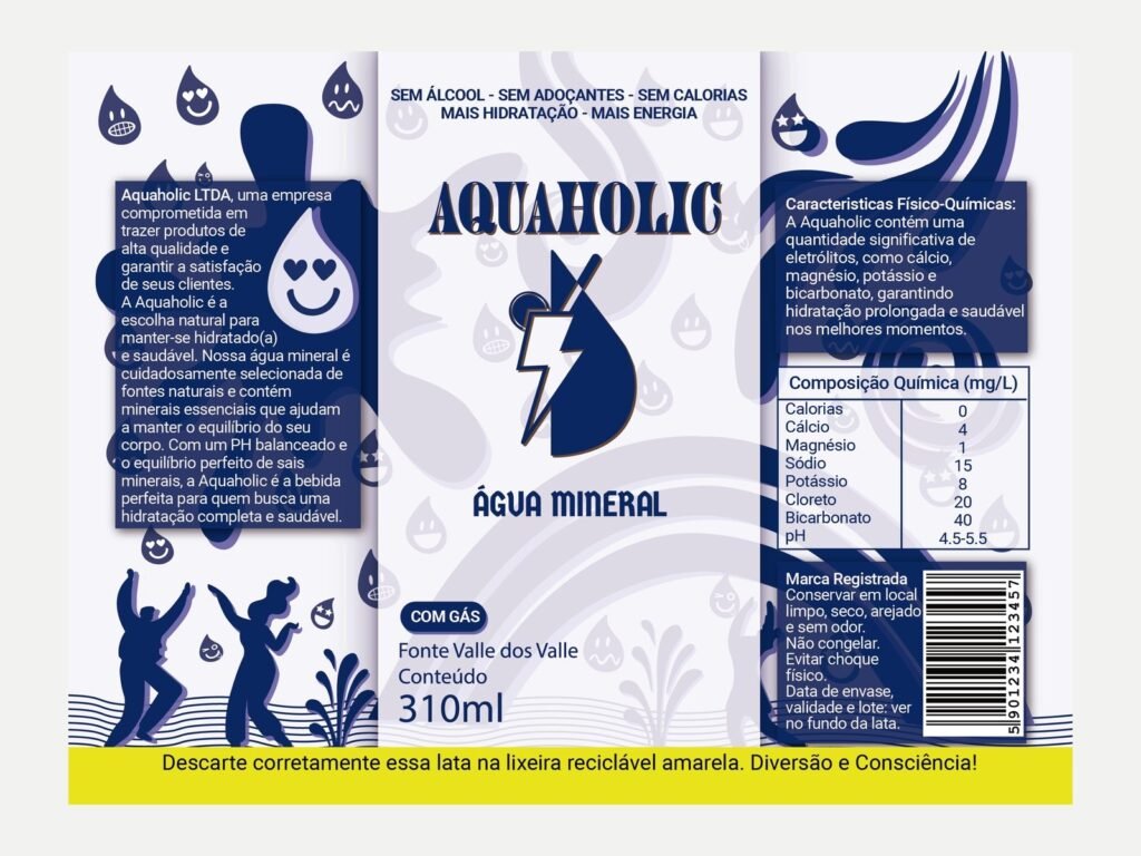 Rótulo planificado da Água com Gás