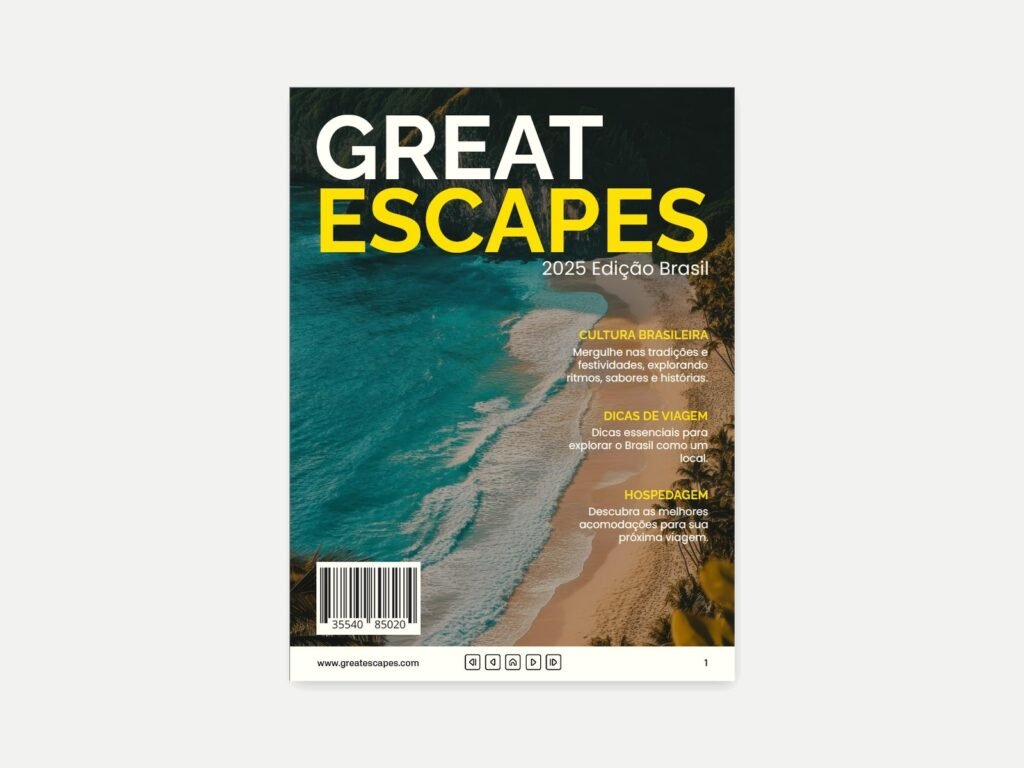 Capa da revista Great Escapes, 2025 Edição Brasil