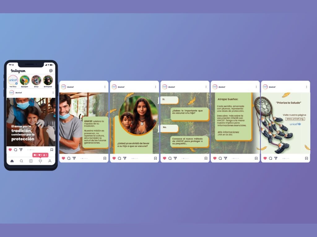 Posts da campanha no feed do Instagram